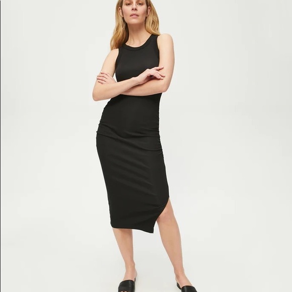 Michael Stars Wren Ruched Side Racer Back Ribbed MIDI Dress Size M NWOT - Picture 2 of 15